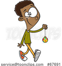 Cartoon Boy Carrying a Christmas Ornament by Toonaday