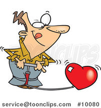 Cartoon Guy Pumping up a Heart by Toonaday