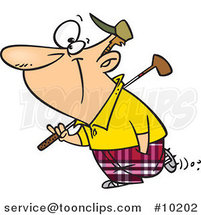 Cartoon Golfing Guy by Toonaday