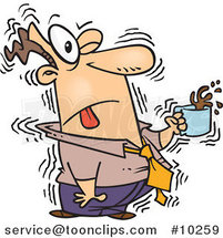 Cartoon Shaky Business Man with Coffee by Toonaday