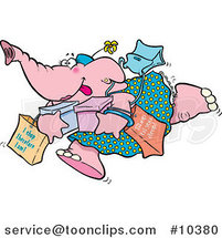 Cartoon Shopping Elephant by Toonaday