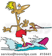 Cartoon Water Skiing Guy by Toonaday