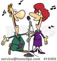 Cartoon Couple Singing by Toonaday