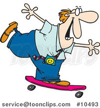 Cartoon Business Man Skateboarding by Toonaday