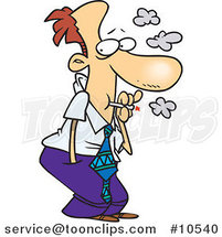 Cartoon Sneaky Business Man Smoking by Toonaday