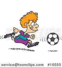 Cartoon Boy Running After a Soccer Ball by Toonaday