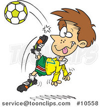 Cartoon Boy Doing a Soccer Kick by Toonaday