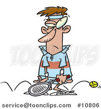 Cartoon Sore Tennis Loser by Toonaday