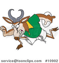 Cartoon Rugby Antelope Springbok by Toonaday