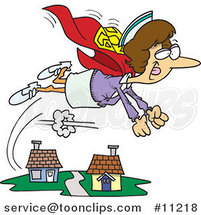 Cartoon Super Nurse Flying by Toonaday