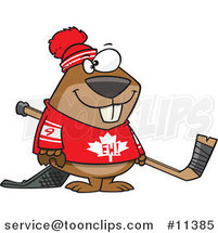 Cartoon Hockey Beaver by Toonaday