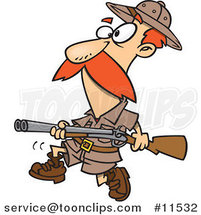 Cartoon Big Game Hunter with a Rifle by Toonaday