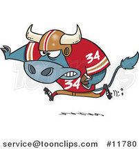 Cartoon Football Bull Running by Toonaday
