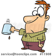 Cartoon Business Man Turning out His Last Drop of Coffee by Toonaday