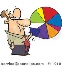Cartoon Business Man Eating a Pie Chart by Toonaday