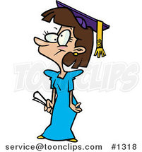 Cartoon Teen Girl Graduate by Toonaday