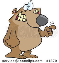 Cartoon Bear Tapping with His Finger by Toonaday