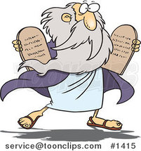 Cartoon Moses Carrying Tablets by Toonaday