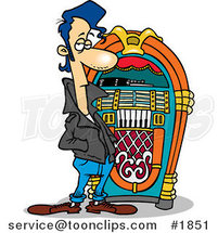 Cartoon Greaser by a Juke Box by Toonaday