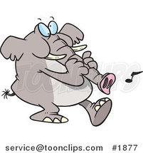 Cartoon Musical Elephant Making Noise with His Trunk by Toonaday