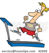 Cartoon Guy Sprinting on a Treadmill by Toonaday