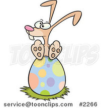 Cartoon Bunny Nesting on an Easter Egg by Toonaday