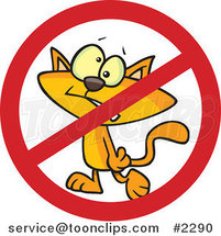 Cartoon No Cat Sign by Toonaday