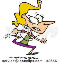 Cartoon Jogging Lady by Toonaday