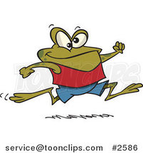 Cartoon Jogging Frog by Toonaday
