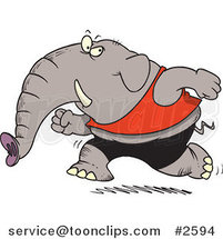 Cartoon Jogging Elephant by Toonaday