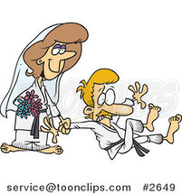 Cartoon Judo Wedding Couple by Toonaday