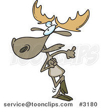 Cartoon Happy Dancing Moose by Toonaday