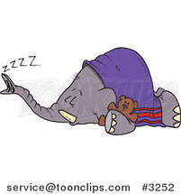 Cartoon Sleeping Elephant by Toonaday