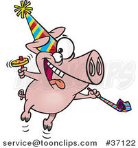 Cartoon New Year Party Pig by Toonaday
