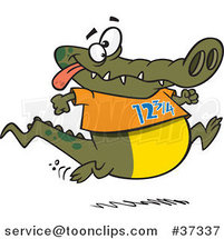 Cartoon Jogging Alligator by Toonaday