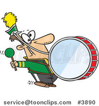 Cartoon Marching Band Drummer by Toonaday