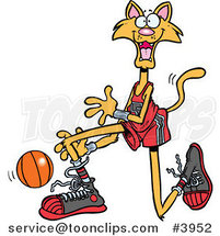 Cartoon Basketball Cat by Toonaday