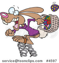 Cartoon Springy Easter Bunny by Toonaday