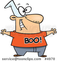 Cartoon Lame Guy Wearing a Boo Shirt by Toonaday