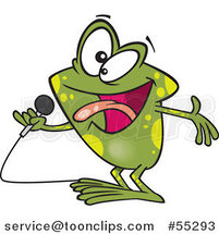 Cartoon Karaoke Frog Singing by Toonaday