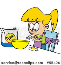 Cartoon Blond Girl Making Dough by Toonaday