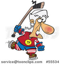 Cartoon Old Hockey Geezer Guy by Toonaday