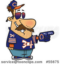Cartoon Chicago Bears Football Fan Guy All Decked out by Toonaday