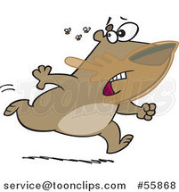 Cartoon Bear with Honey on His Face Running from Angry Bees by Toonaday