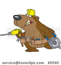 Cartoon Handy Bear with Tools by Toonaday