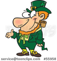 Cartoon St Patricks Day Leprechaun Presenting by Toonaday