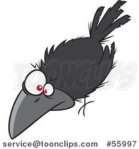 Cartoon Spooky Halloween Crow by Toonaday