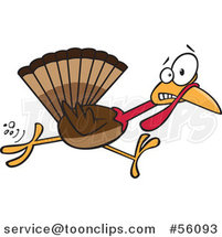 Cartoon Scared Thanksgiving Turkey Bird Running by Toonaday