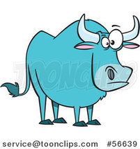 Cartoon Paul Bunyan's Babe the Blue Ox by Toonaday