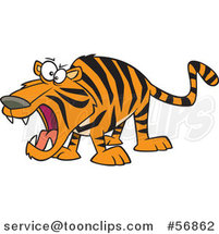 Cartoon Roaring Angry Tiger by Toonaday